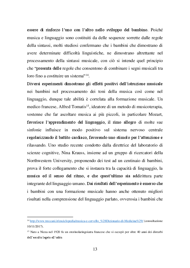 Estratto dalla tesi: Il valore della musica nello sviluppo del bambino