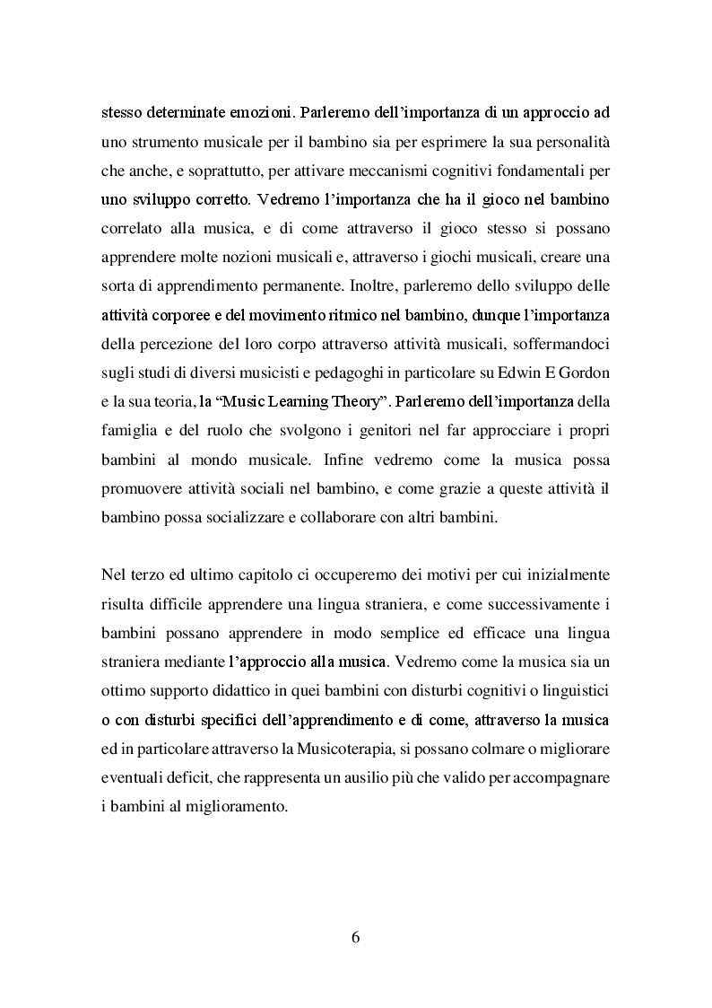 Anteprima della tesi: Il valore della musica nello sviluppo del bambino, Pagina 3