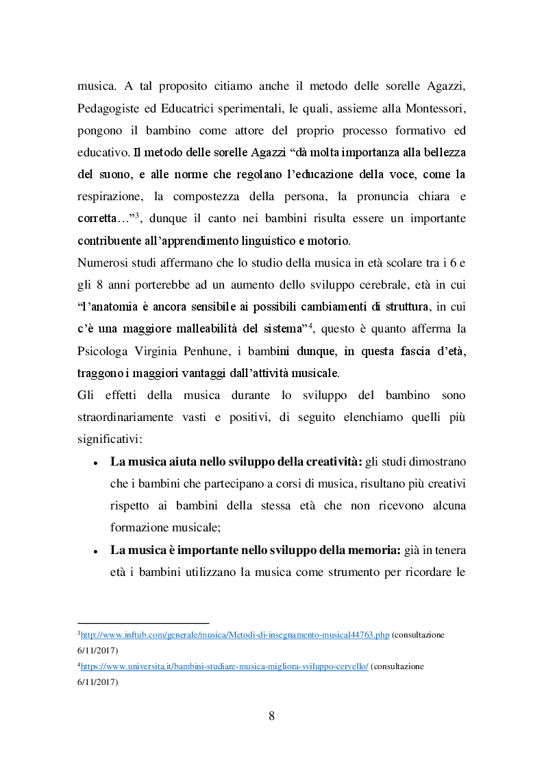 Anteprima della tesi: Il valore della musica nello sviluppo del bambino, Pagina 5