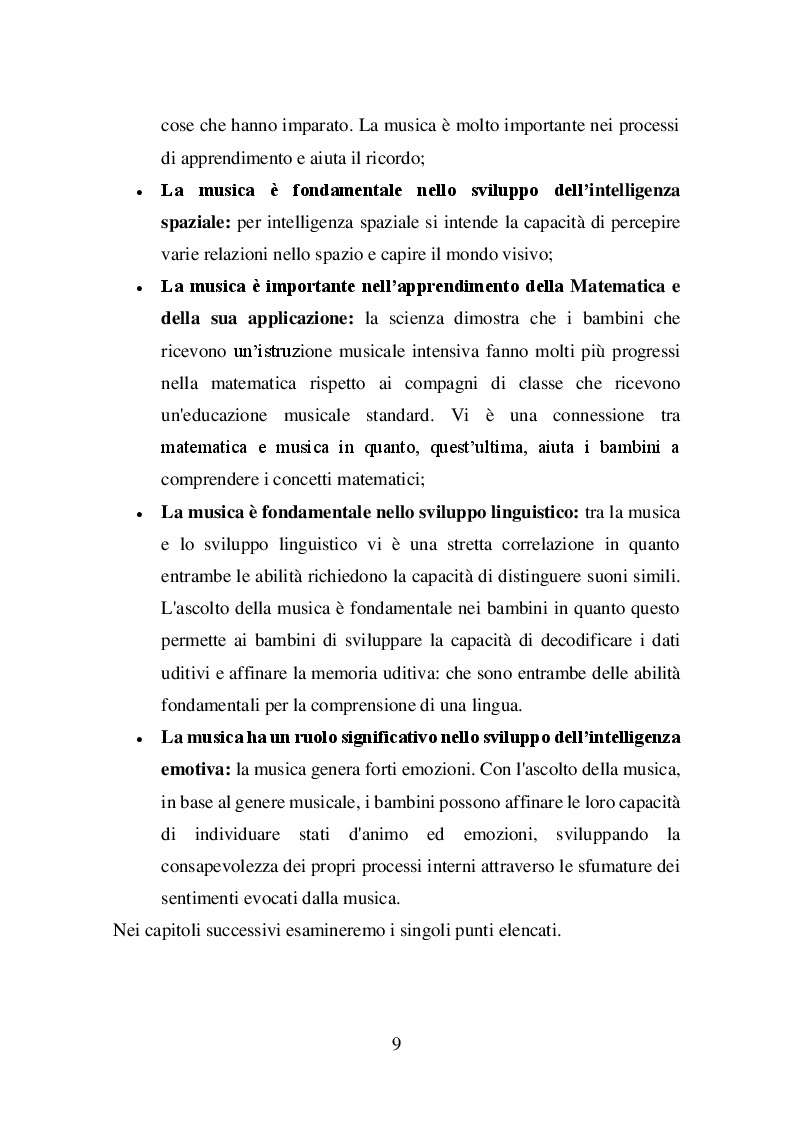 Anteprima della tesi: Il valore della musica nello sviluppo del bambino, Pagina 6