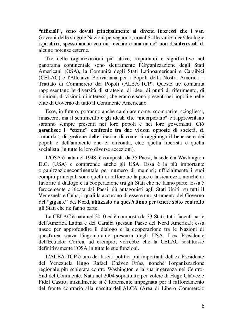 Anteprima della tesi: I difficili rapporti USA-ALC e gli sviluppi del regionalismo anti-egemonico, Pagina 3