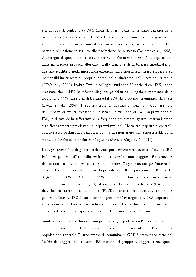 Estratto dalla tesi: La sindrome dell’intestino irritabile: aspetti generali, correlazione con il sistema nervoso enterico e trattamenti terapeutici