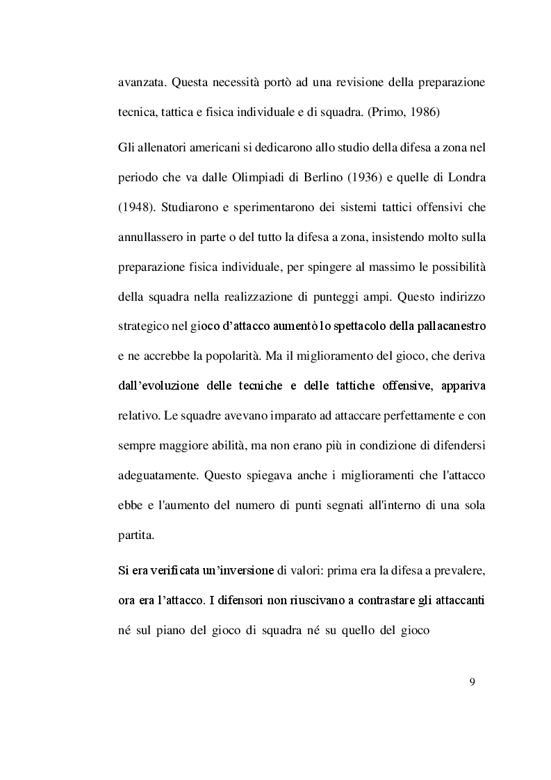 Anteprima della tesi: Evoluzione, tecnica e tattica della difesa individuale nella pallacanestro, Pagina 7