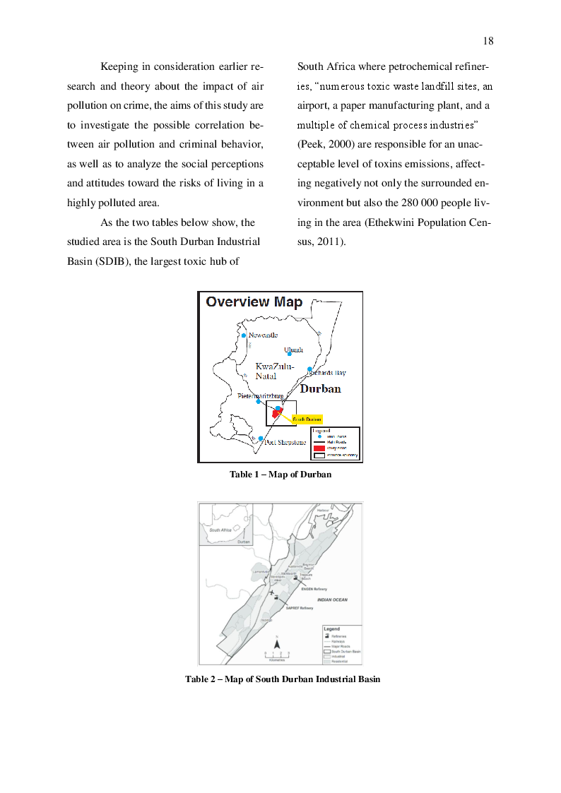 Anteprima della tesi: The Urgency of a “Green Criminology”: A Case Study of Air Pollution, Criminal Activity and Environmental Perception in the South Durban Basin (South Africa), Pagina 3
