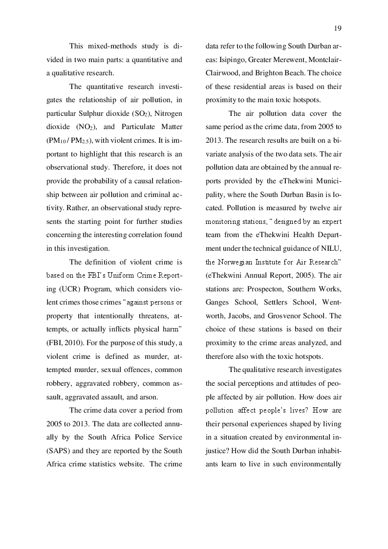 Anteprima della tesi: The Urgency of a “Green Criminology”: A Case Study of Air Pollution, Criminal Activity and Environmental Perception in the South Durban Basin (South Africa), Pagina 4