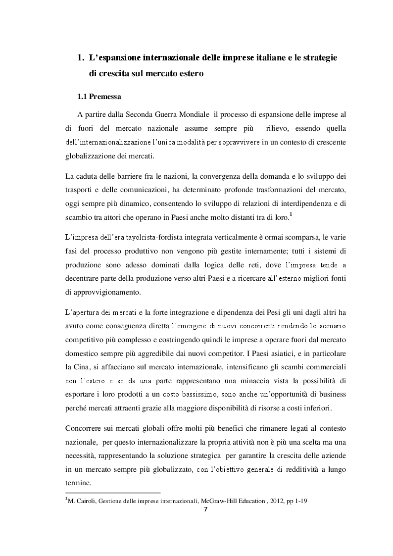 Anteprima della tesi: Qualità e strategie di internazionalizzazione delle PMI italiane: i risultati di un’indagine empirica sul settore arredo, Pagina 5