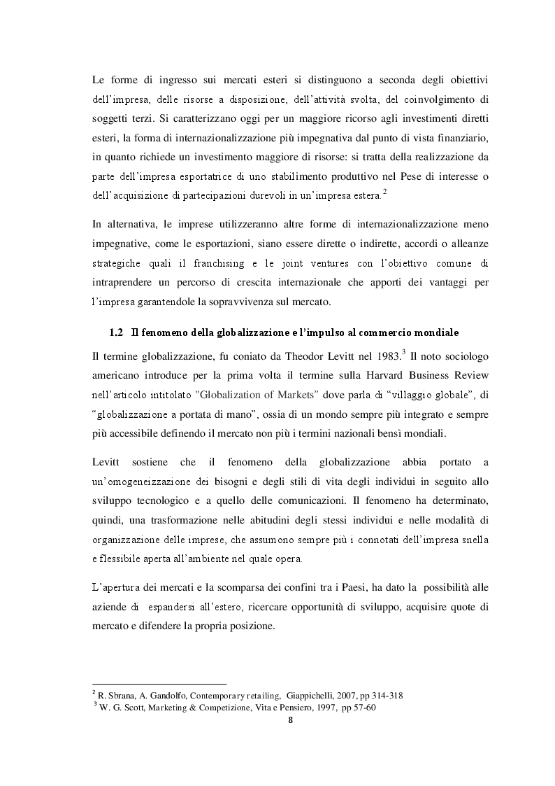 Anteprima della tesi: Qualità e strategie di internazionalizzazione delle PMI italiane: i risultati di un’indagine empirica sul settore arredo, Pagina 6