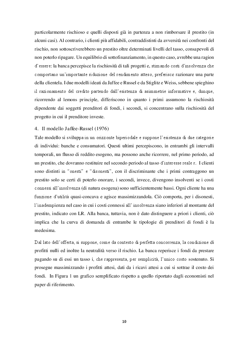 Estratto dalla tesi: Il razionamento del credito in italia durante la crisi finanziaria