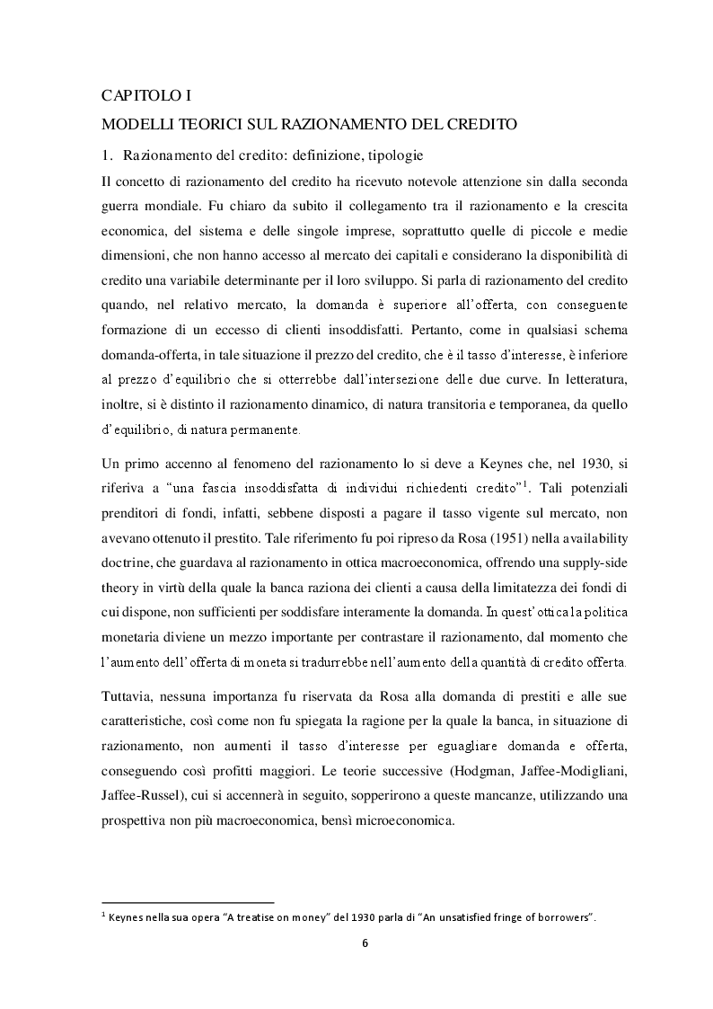 Anteprima della tesi: Il razionamento del credito in italia durante la crisi finanziaria , Pagina 4