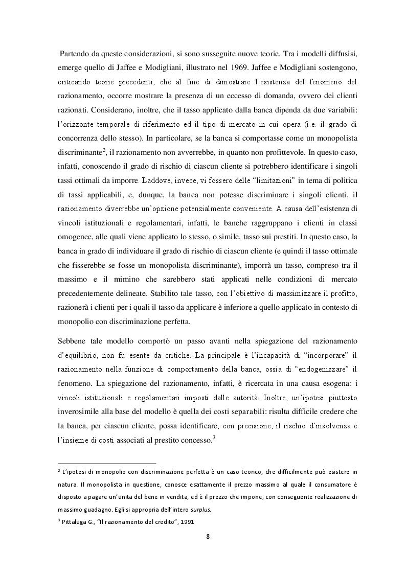 Anteprima della tesi: Il razionamento del credito in italia durante la crisi finanziaria , Pagina 6