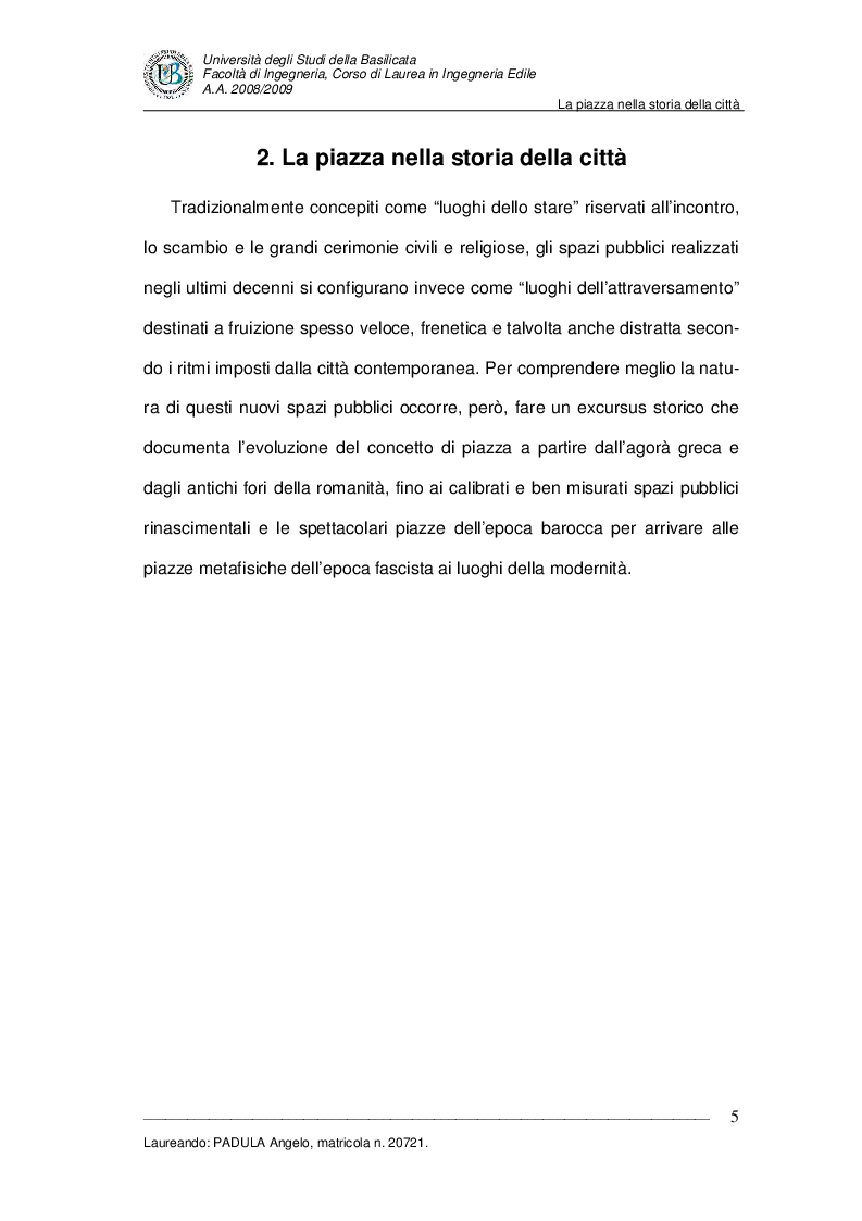Anteprima della tesi: Evoluzione di uno spazio urbano tra storia e progetti: ''Piazza della Visitazione'' a Matera, Pagina 6