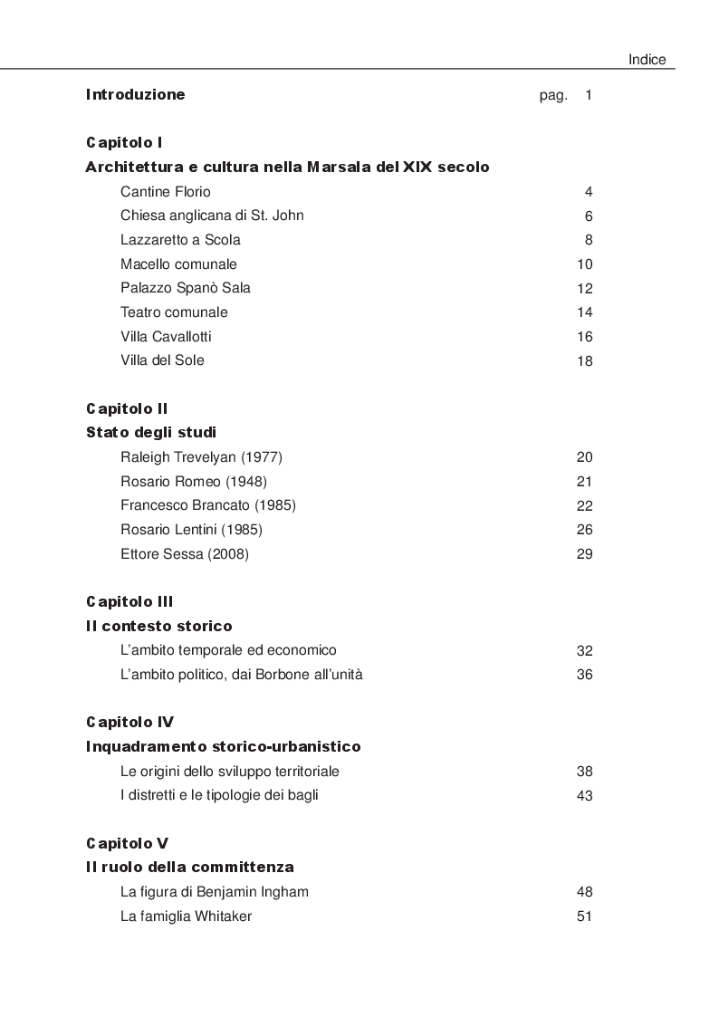 Indice della tesi: La Villa Ingham-Whitaker a Marsala: ricerca storica e restauro, Pagina 1