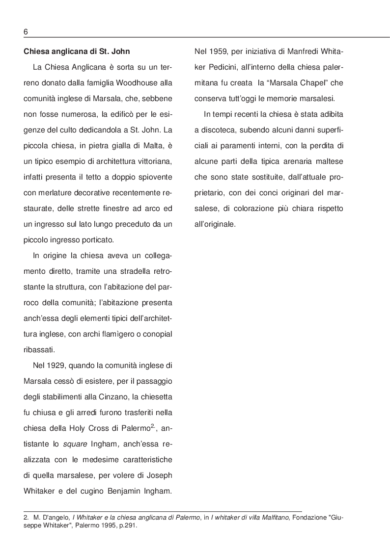 Anteprima della tesi: La Villa Ingham-Whitaker a Marsala: ricerca storica e restauro, Pagina 6