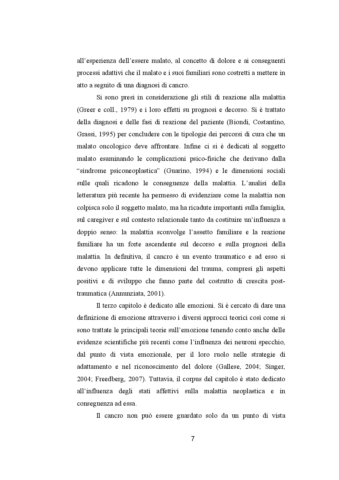 Anteprima della tesi: CANCRO ED EMOZIONI. Implicazioni psicologiche e socio-relazionali nella sindrome psiconeoplastica, Pagina 5