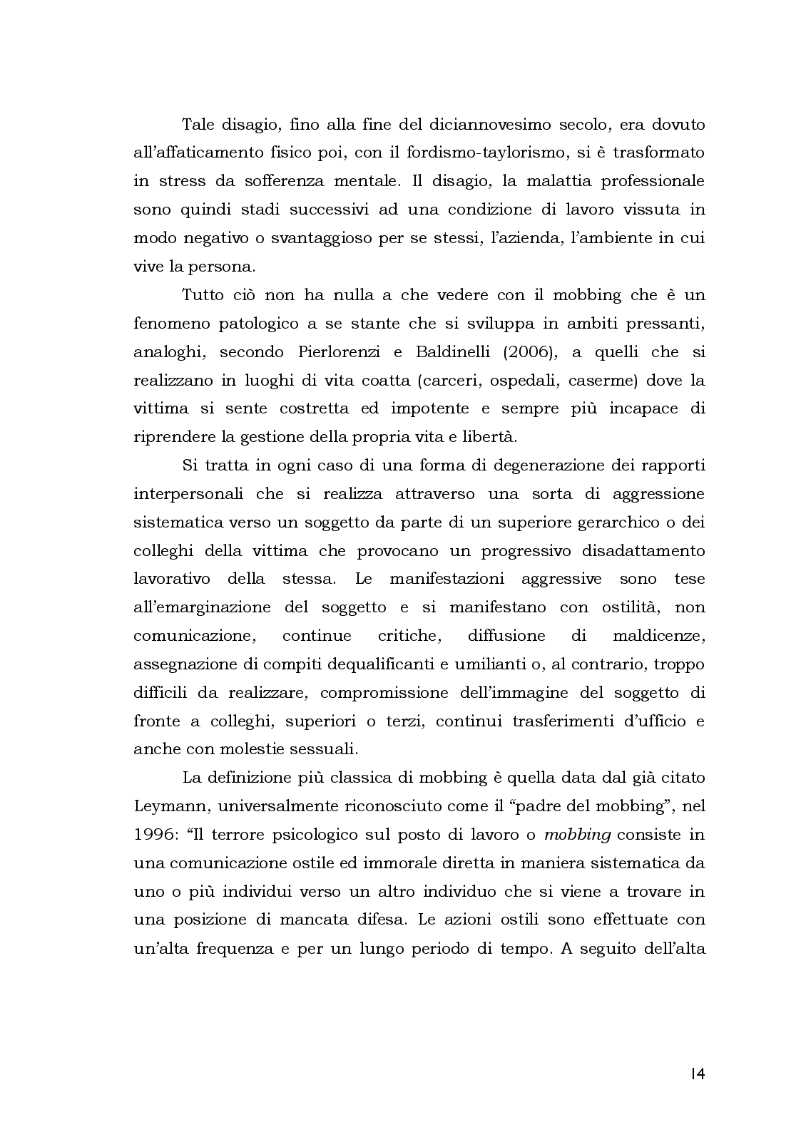 Estratto dalla tesi: Aspetti Psicosociali e Girudici del Mobbing nella Pubblica Amministrazione. Analisi Comparata