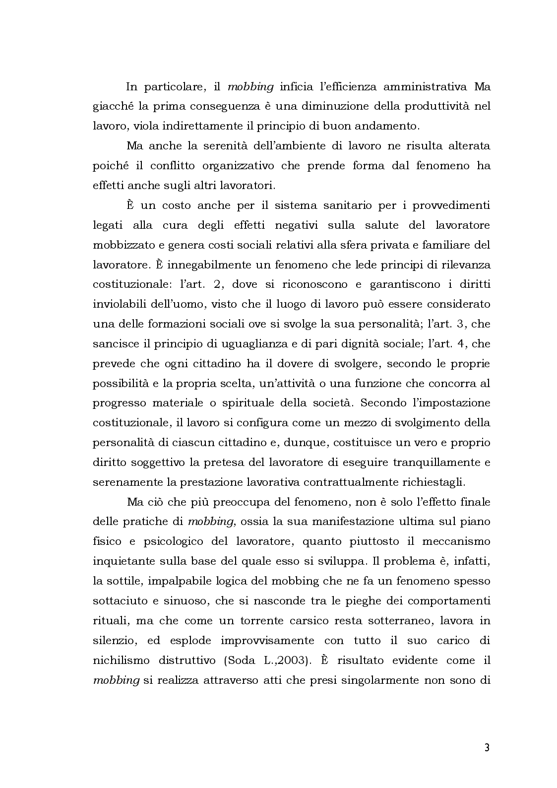 Anteprima della tesi: Aspetti Psicosociali e Girudici del Mobbing nella Pubblica Amministrazione. Analisi Comparata, Pagina 3