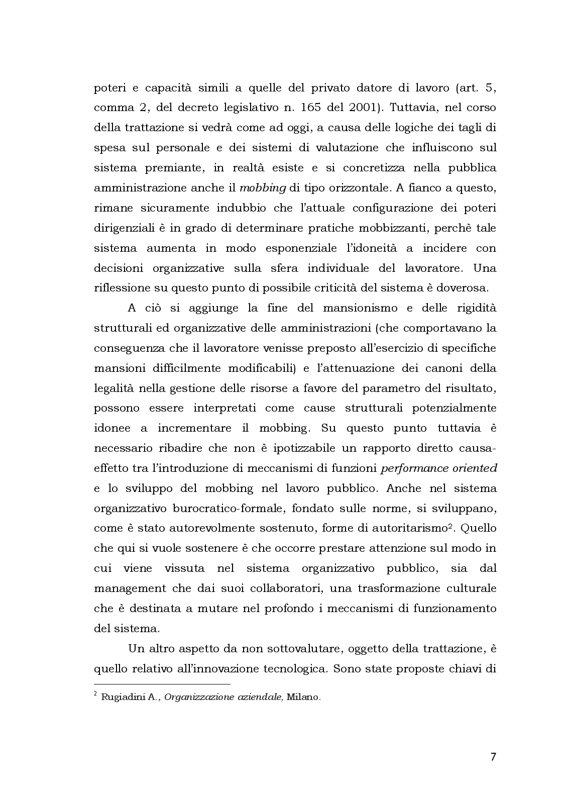 Anteprima della tesi: Aspetti Psicosociali e Girudici del Mobbing nella Pubblica Amministrazione. Analisi Comparata, Pagina 7