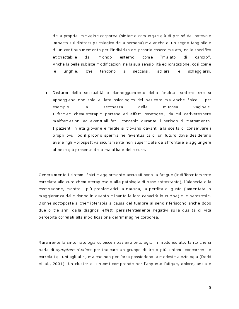 Anteprima della tesi: L'efficacia della relazione d'aiuto nella riduzione del distress psicologico del paziente con patologia oncologica sottoposto a terapia chemioterapica, Pagina 7