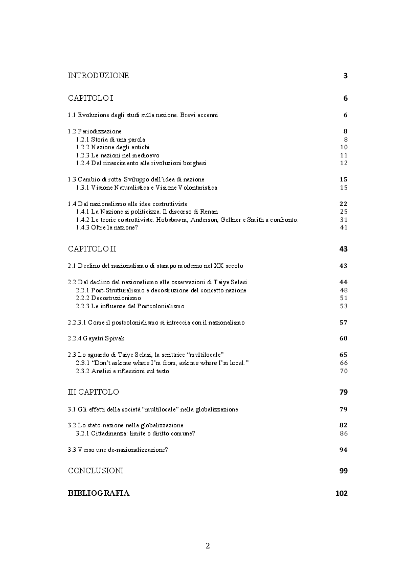 Indice della tesi: Dal multinazionale al multilocale: lo sguardo di Taiye Selasi , Pagina 1