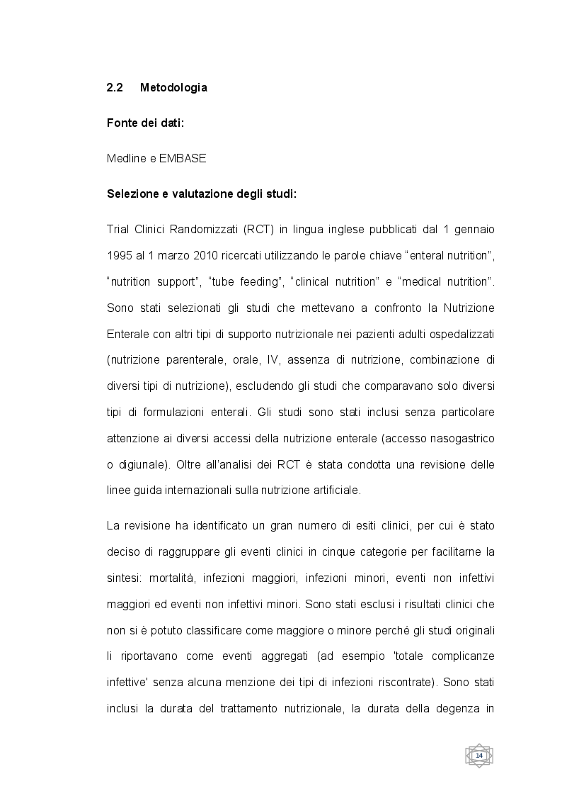 Anteprima della tesi: Nutrizione enterale e Nutrizione parenterale nel paziente ospedalizzato, valutazione clinica ed economica, Pagina 3