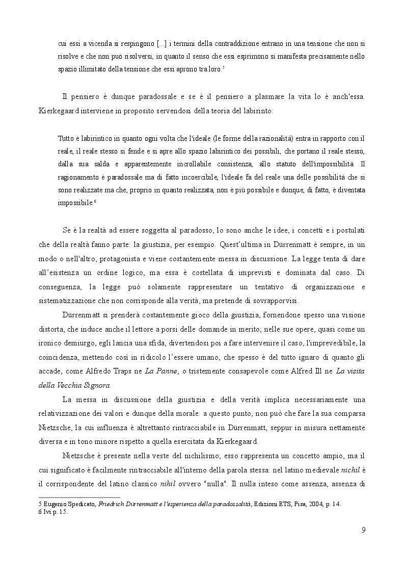Estratto dalla tesi: L'importanza del caso. La vita secondo Friedrich Dürrenmatt.