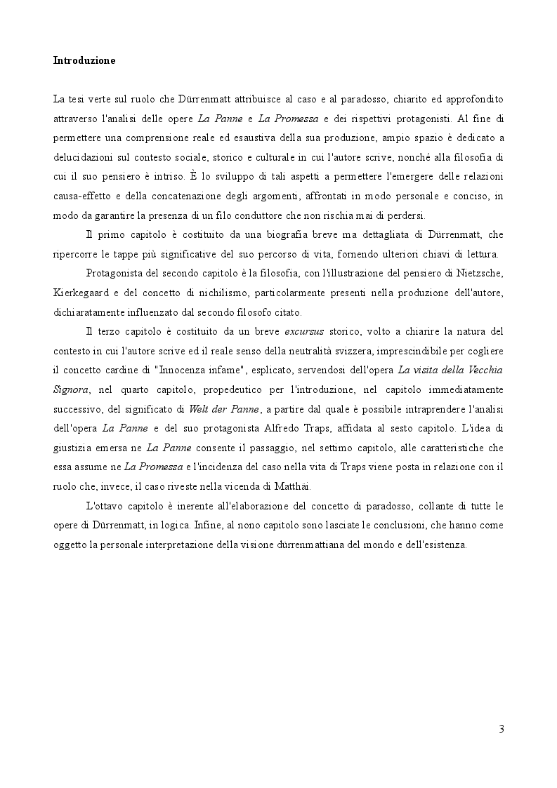 Anteprima della tesi: L'importanza del caso. La vita secondo Friedrich Dürrenmatt., Pagina 3