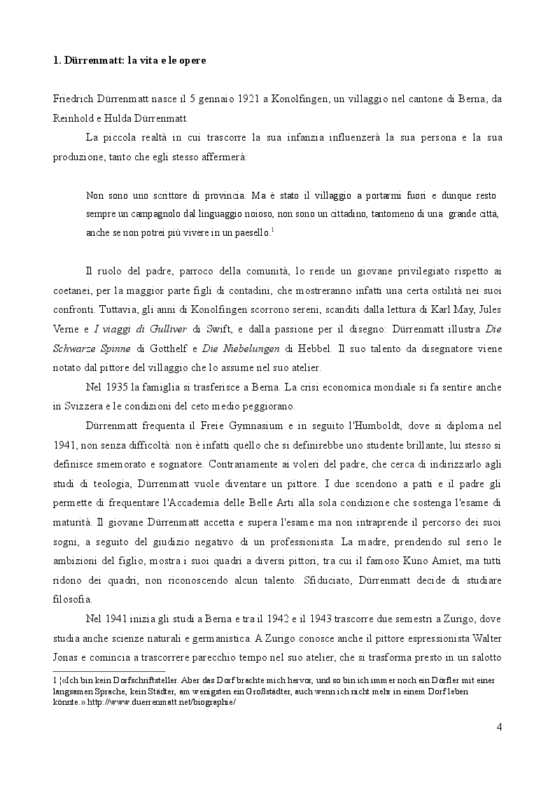 Anteprima della tesi: L'importanza del caso. La vita secondo Friedrich Dürrenmatt., Pagina 4