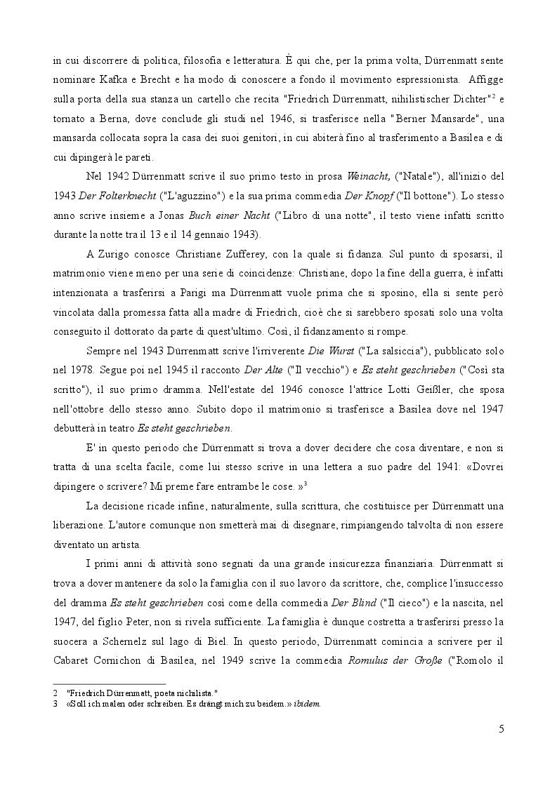 Anteprima della tesi: L'importanza del caso. La vita secondo Friedrich Dürrenmatt., Pagina 5