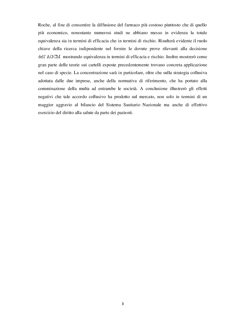Anteprima della tesi: Formazione dei cartelli e strumenti di tutela della concorrenza. Il caso Novartis Roche, Pagina 3