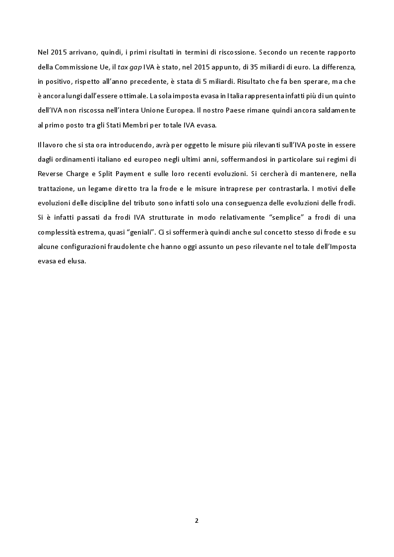 Anteprima della tesi: La disciplina del Reverse Charge e dello Split Payment, Pagina 3