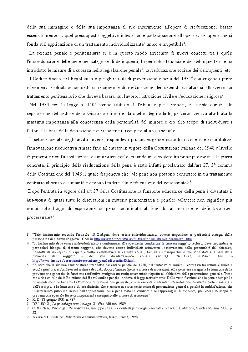 Anteprima della tesi: L'affidamento in Prova al Servizio Sociale: Profili Partecipativi e Giuridici, Pagina 3