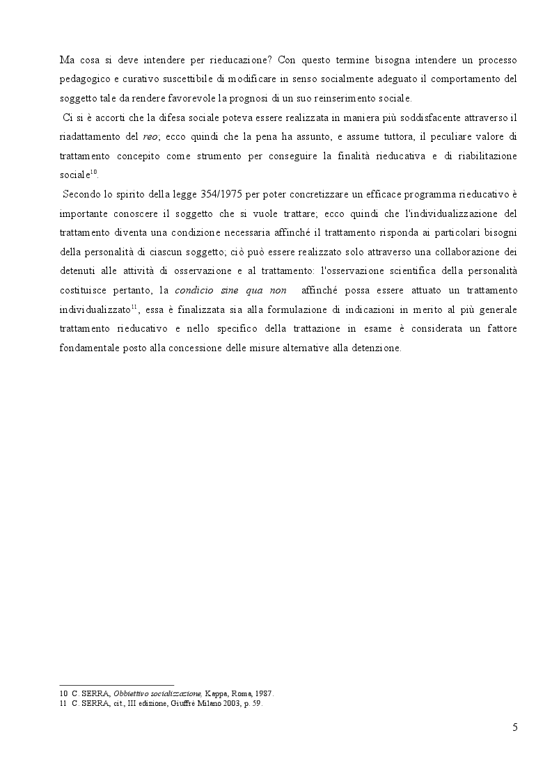 Anteprima della tesi: L'affidamento in Prova al Servizio Sociale: Profili Partecipativi e Giuridici, Pagina 4