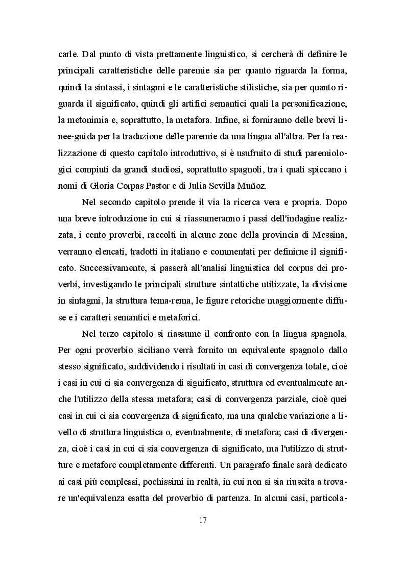 Anteprima della tesi: La paremia come espressione linguistica e culturale. Confronto tra il dialetto siciliano e la lingua spagnola, Pagina 3