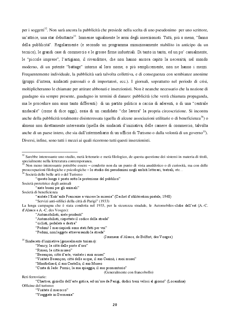 Estratto dalla tesi: La langue de la réclame contemporaine - L'eziologia e la genesi della pubblicità francese degli anni '50 e l'analisi del suo codice pioneristico
