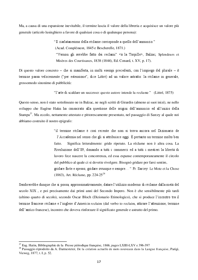 Anteprima della tesi: La langue de la réclame contemporaine - L'eziologia e la genesi della pubblicità francese degli anni '50 e l'analisi del suo codice pioneristico, Pagina 13
