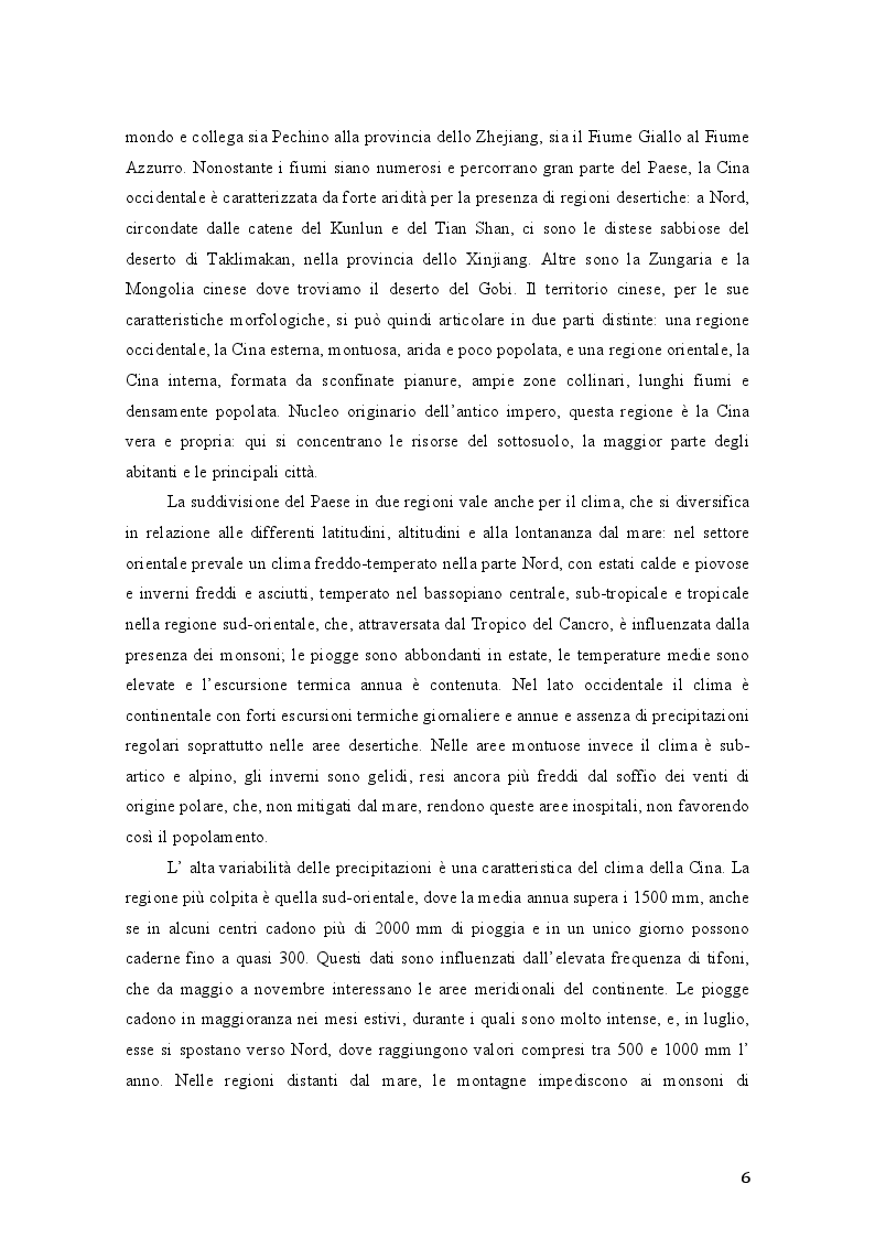 Anteprima della tesi: Aspetti del processo di crescita e di integrazione economica della Repubblica Popolare Cinese: gli investimenti in Italia, Pagina 5