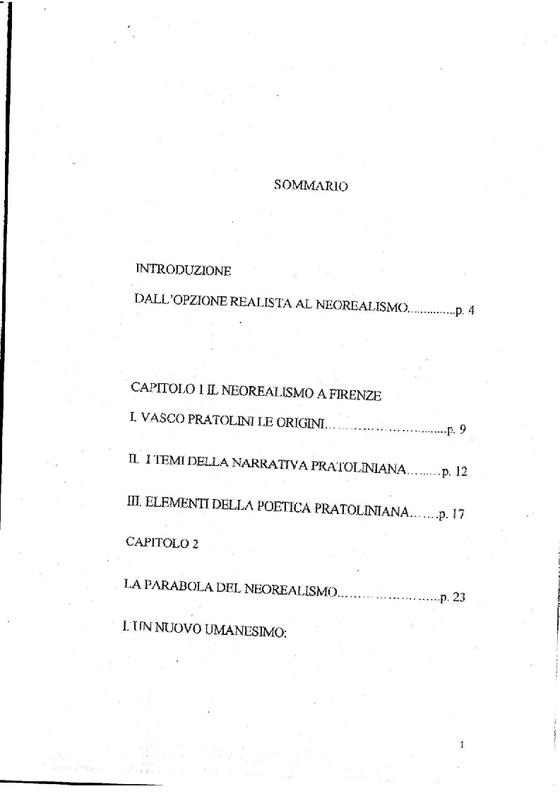 Indice della tesi: Le Storie Italiane di Vasco Pratolini, Pagina 1