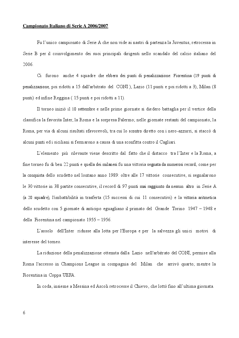 Anteprima della tesi: Analisi Descrittiva sui Campionati Italiani di Calcio di Serie A e B nel Triennio 2006-2009, Pagina 5