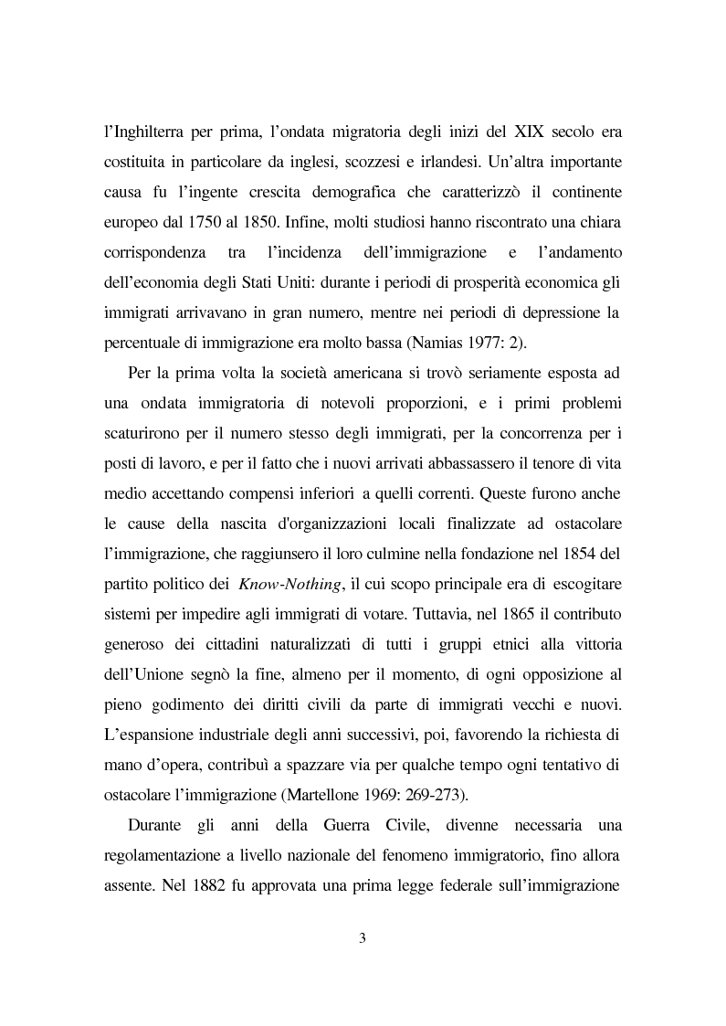 Anteprima della tesi: Linguaggio e condizione femminile nell'America contemporanea: analisi di testi relativi all'immigrazione italiana, Pagina 3