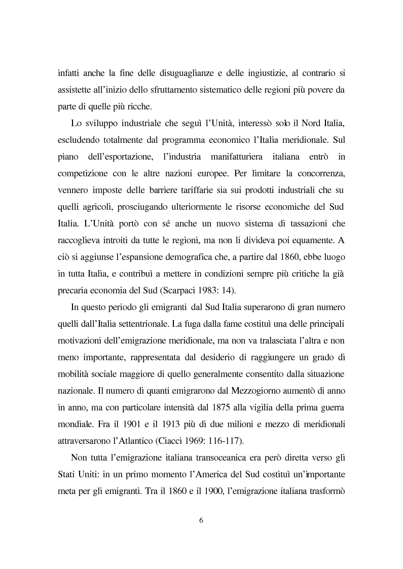 Anteprima della tesi: Linguaggio e condizione femminile nell'America contemporanea: analisi di testi relativi all'immigrazione italiana, Pagina 6