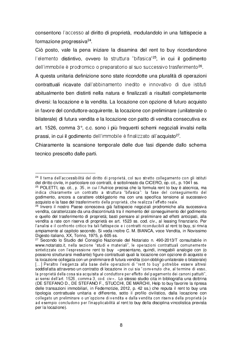 Estratto dalla tesi: Il contratto di rent to buy