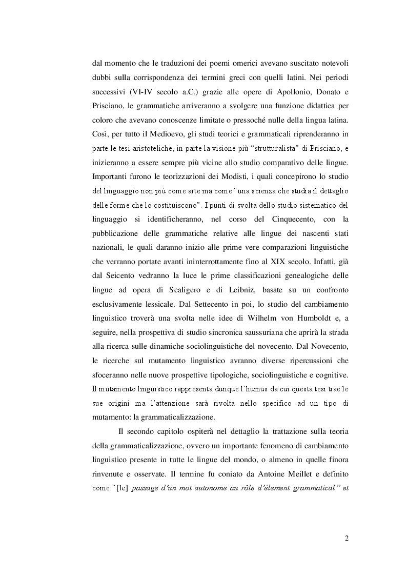 Anteprima della tesi: Ricerca e analisi dei casi di grammaticalizzazione nelle lingue germaniche occidentali: inglese, tedesco e nederlandese a confronto., Pagina 3