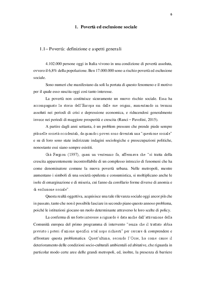 Anteprima della tesi: Le politiche contro la povertà in Europa. Il bilancio della crisi, Pagina 5