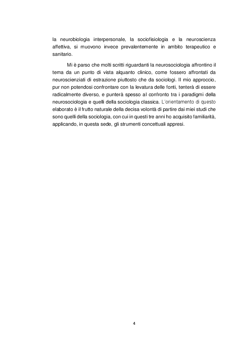 Anteprima della tesi: Neurosociologia. Un nuovo approccio allo studio della società a confronto con i paradigmi sociologici, Pagina 5