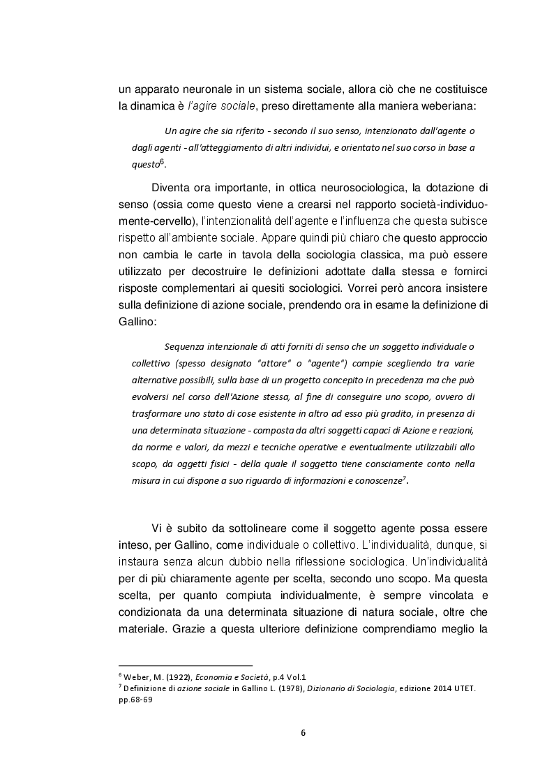 Anteprima della tesi: Neurosociologia. Un nuovo approccio allo studio della società a confronto con i paradigmi sociologici, Pagina 7