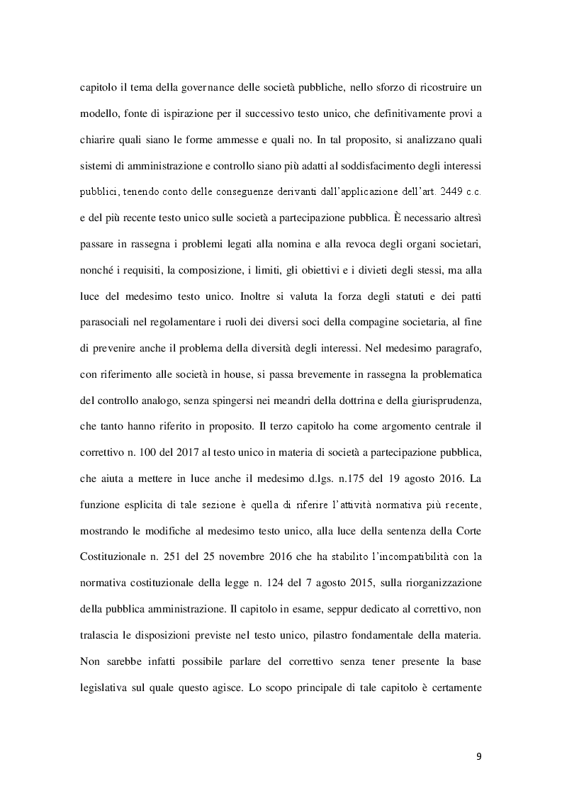 Anteprima della tesi: La governance delle società a controllo pubblico, Pagina 6