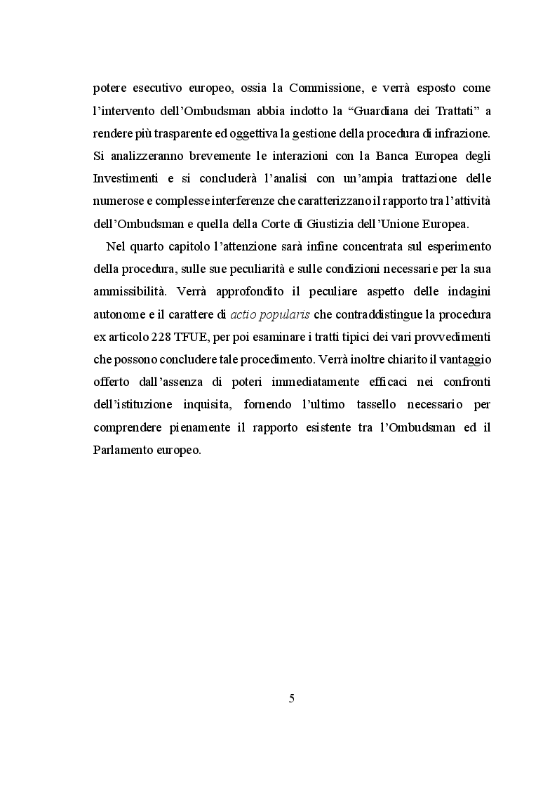 Anteprima della tesi: Il ruolo dell'European Ombudsman nell'Ordinamento dell'Unione Europea, Pagina 6
