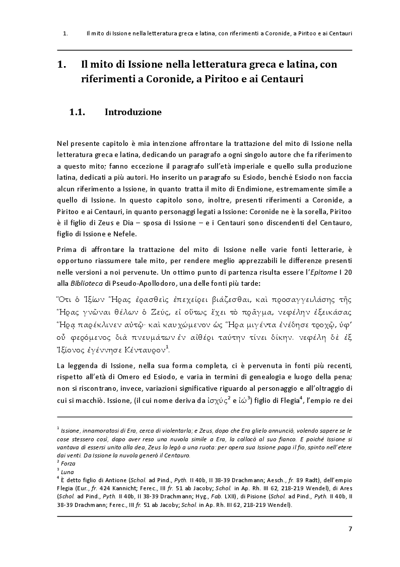 Anteprima della tesi: Un paradigma mitico: Issione nel "Filottete" di Sofocle, Pagina 4