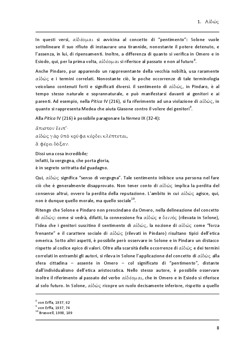 Anteprima della tesi: Lessico della vergogna nell' "Aiace" di Sofocle, Pagina 6
