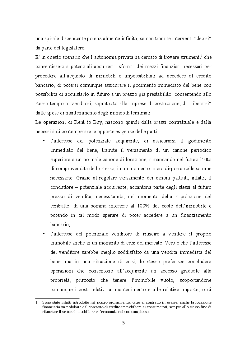 Anteprima della tesi: Profili civilistici e fiscali del Rent to Buy, Pagina 4